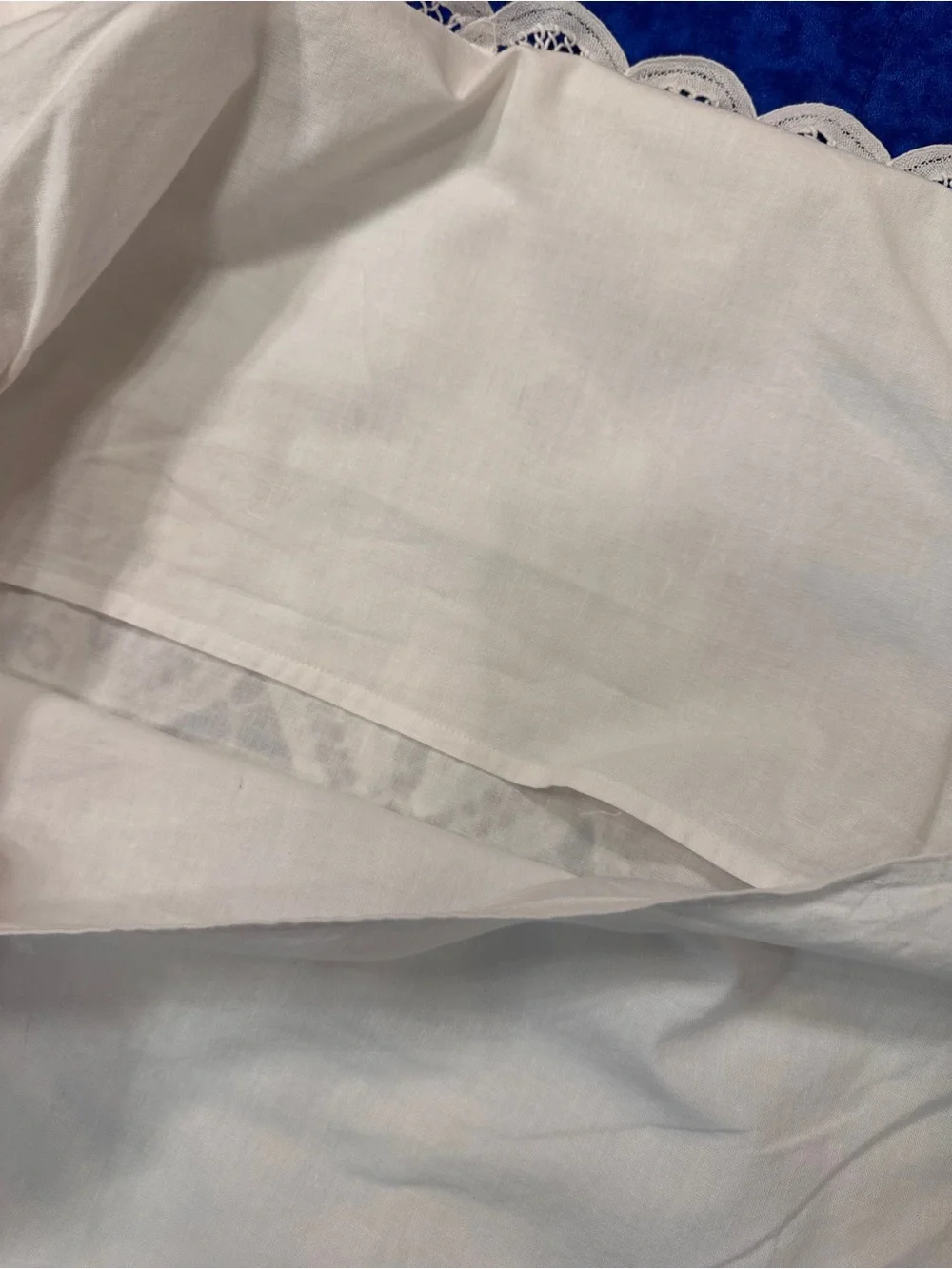 VTG Battenburg Lace Pillow Sham Cotton White 17x17 French Country Cottagecore